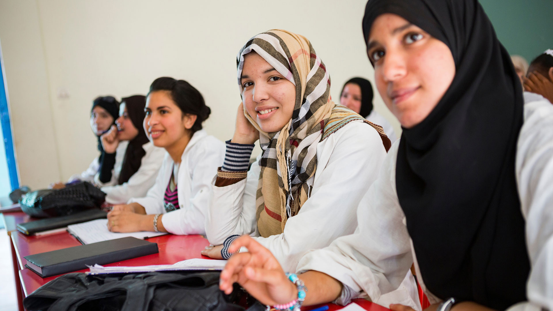 Women attend a vocational training class in Agadir, Morocco. September, 2019. IMF Photo/Jake Lyell