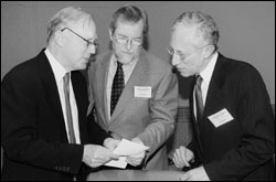 Andrew Crockett, General Manager of the Bank for International Settlements (left), and the IMF’s Jack Boorman and Stanley Fischer 