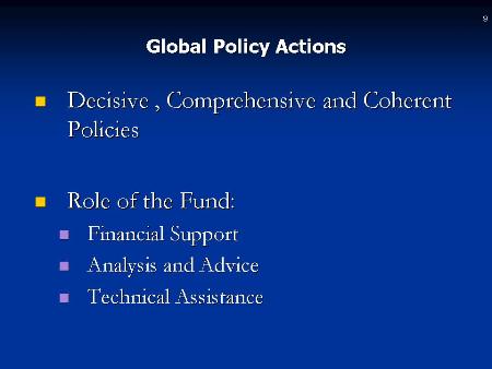 Text Slide: Global Policy Action