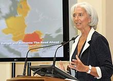 Speaking at the National Bank of Romania, Lagarde emphasized further advancing structural reforms to support growth and job creation (IMF photo) 