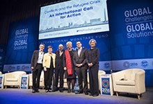 Panelists pose for photo after an important debate on the plight of refugees (photo: IMF) 
