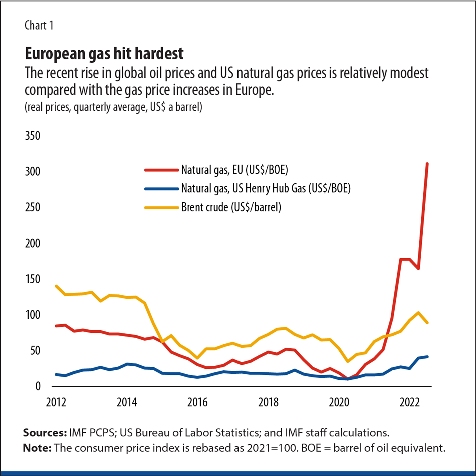 European gas hit hardest Therecent risein globaloilpricesand US naturalgasprices is relatively modest compared with the gaspriceincreases in Europe.