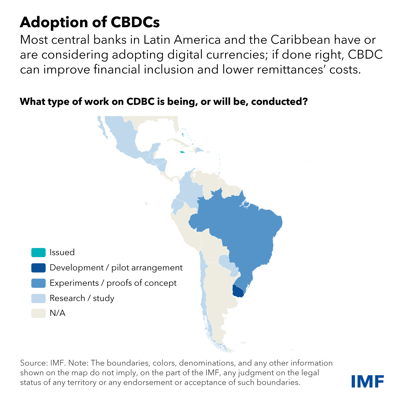 El interés en las monedas digitales de los bancos centrales aumenta en América Latina y el Caribe mientras que el uso de criptomonedas varía