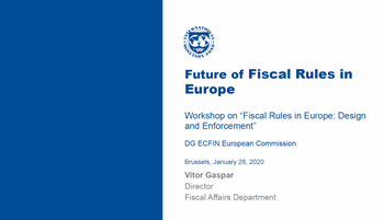 Vitor Gaspar presentation Future of Fiscal Rules in Europe