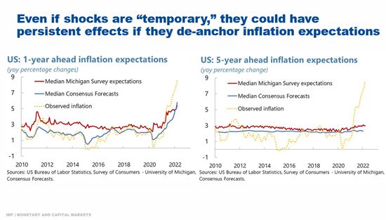Even if shocks are “temporary,” they could have persistent effects if they de-anchor inflation expectations