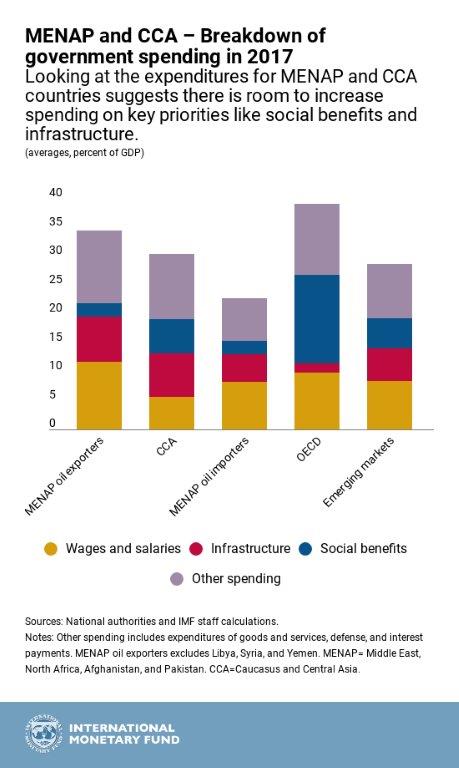 MENAP and CCA - Breakdown of government spending in 2017