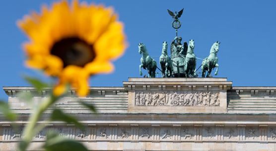 The Brandenburg Gate in Berlin, capital of Germany.  The country’s economy slowed in 2018 but is expected to return to trend in 2019. (photo: Ralph Hirshberger/Newscom)