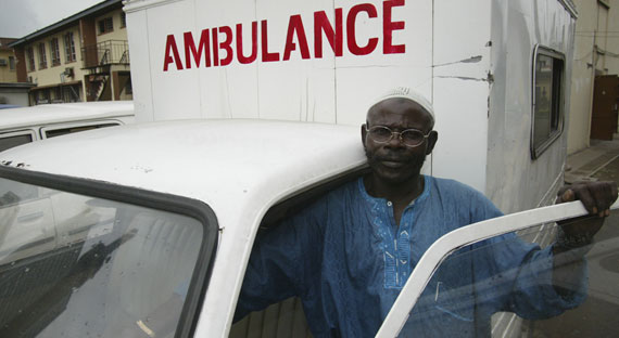 An ambulance driver in a hospital, Lagos, Nigeria. The IMF’s financial assistance to Nigeria will provide critical support to shore up the country’s heath care sector and to protect jobs and businesses. (photo: R3957 Ton Koene/TON KOENE/Newscom)