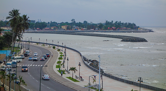 The waterfront in Bata, Equatorial Guinea is pictured. An accidental explosion rocked the city in March, adding to the country's needs during the pandemic. (photo: alarico by Getty Images)