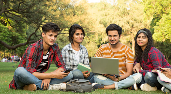 Team of Indian university students doing group study. A large and young workforce will help strengthen South Asian economies. (photo: Deepak Sethi/Getty Images by iStock)