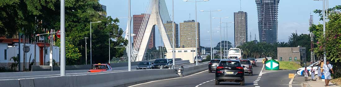 The Alassane Ouattara Bridge (a.k.a. Cocody Bridge) in Abidjan, Côte d’Ivoire, on October 5, 2023.  IMF Photo/Kim Haughton