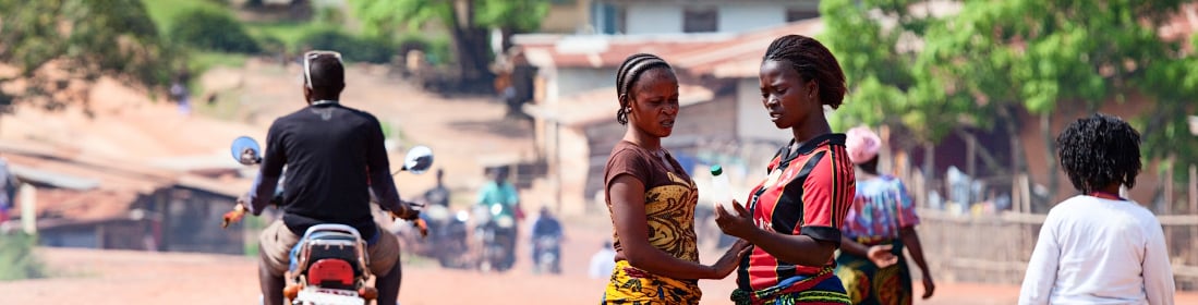Main street in Gbarnga, Liberia. 
