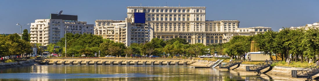 View of Palace of Parliament in Bucharest, Romania 