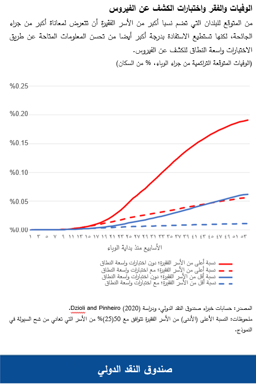 الوفيات والفقر واختبارات الكشف عن الفيروس