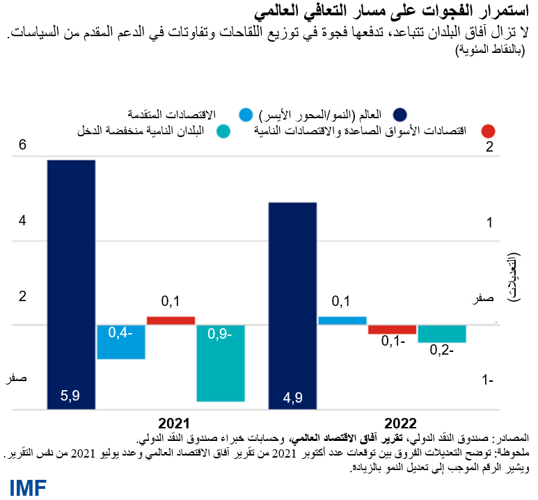 استمرار الفجوات على مسار التعافي العالمي