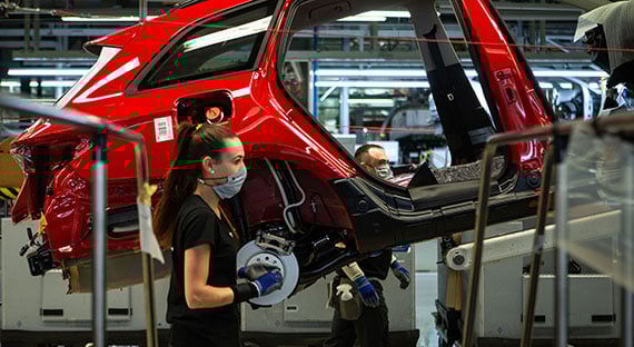 An automobile plant in Barcelona. Spain is one of the hardest hit countries by the pandemic. (photo: Enric Fontcuberta/EFE/Newscom)