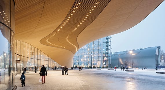 The Helsinki Central Library Oodi in Helsinki, Finland. (photo: Tuomas Uusheimo) 