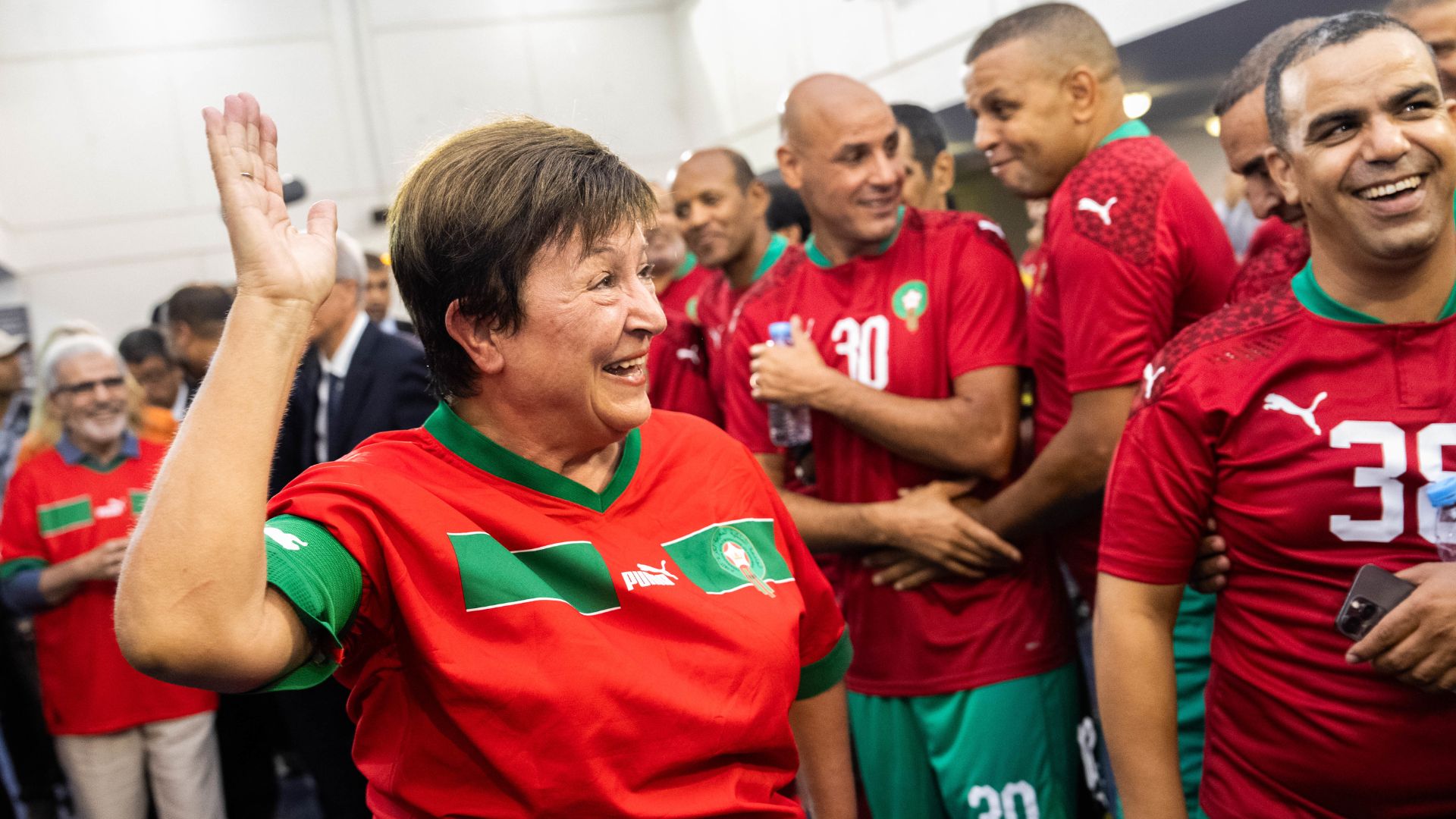 Managing Director Kristalina Georgieva attends and participates in a soccer match along with the Moroccan National Team
