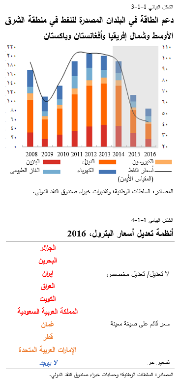 دعم الطاقة في البلدان المصدرة للنفط في منطقة الشرق الأوسط وشمال إفريقيا وأفغانستان وباكستان