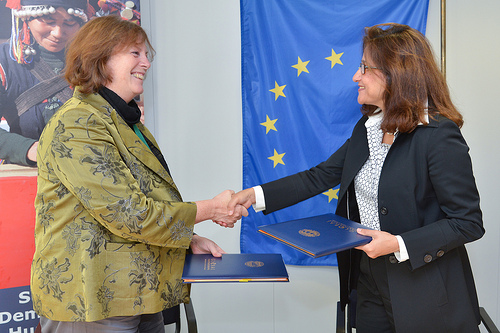 Signing ceremony with the IMF for an EU contribution to a newly set up Trust Fund in South Sudan.