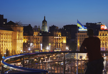 Independence Square Kiev, Ukraine.  Focus of economic reform includes eliminating losses in the energy sector, while enhancing social safety nets to protect the most vulnerable (photo: Ian Trower/Robert Harding/Newscom) 