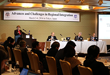 Participants at the conference. At the lectern is John Hopkins Professor Anne Krueger, a former IMF First Deputy Manager Director, who remarked on the need for Asia, as the fastest growing region in the world, to provide leadership on trade matters (photo: OAP/IMF) 