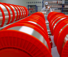 Optical fiber plant in Nanjing, China: World trade has expanded dramatically in recent years