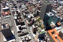 Vue a&eacute;rienne du quartier d&rsquo;affaires de Johannesburg, l&rsquo;Afrique du Sud (photo : Martin Harvey/Corbis) 