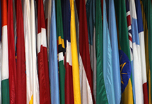 R&eacute;formes des quotes-parts et de la gouvernance : pour la premi&egrave;re fois, quatre pays &eacute;mergents (Br&eacute;sil, Chine, Inde et Russie) figureront parmi les dix premiers pays membres du FMI (photo : drapeaux des pays membres du FMI) 