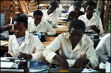 Youth from Kagoma, in Uganda, participate in vocational training and other educational programs.