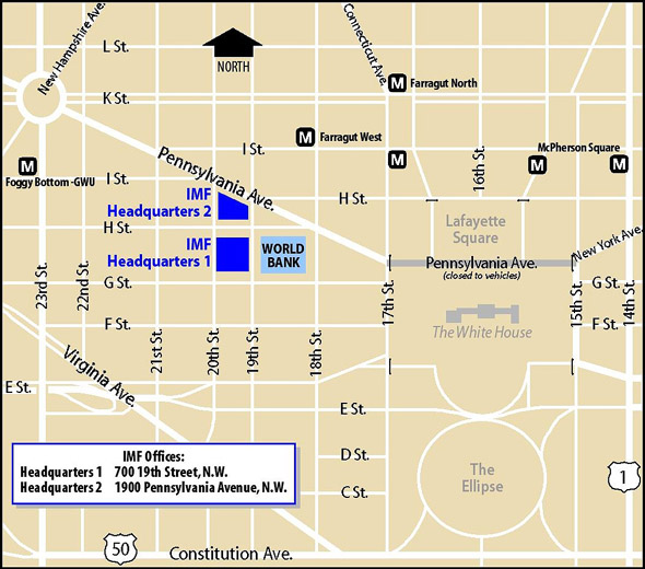 Map of the IMF Headquarters in Washington, D.C.