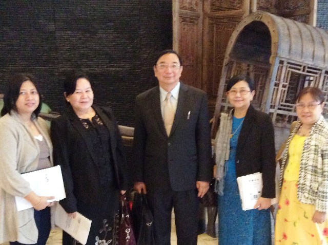 With Deputy Minister of Finance, Dr. Maung Maung Thein (center)