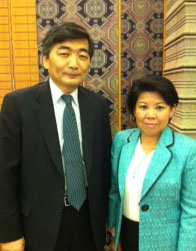 DMD Mr. Shinohara and Ms. Sokha, the AMRO-IMF Joint Seminar, Tokyo, January, 2014