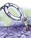 Image of a drowning person being thrown a lifesaver