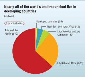 Nearly all of the world’s undernourished live in developing countries