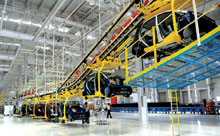 Assembly line in Sanand, India, for the Tata Nano, dubbed the world's cheapest car.