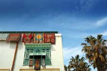 Kilim shop in Mahdia, Tunisia.
