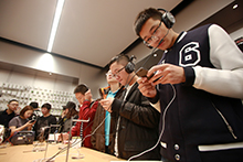 Customers at the Apple store in Dalian, Liaoning Province, China.