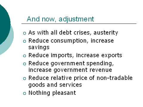 And now, adjustment