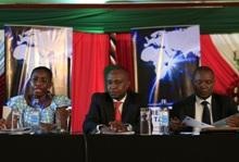 Panelists (l to r) IMF African Department head Sayeh, Kenya National Treasury Cabinet Secretary Rotich, Central Bank of Kenya Governor Ndung’u (IMF photo) 