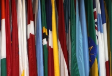 Flags of the IMF’s 188 member countries at IMF headquarters, Washington, DC 